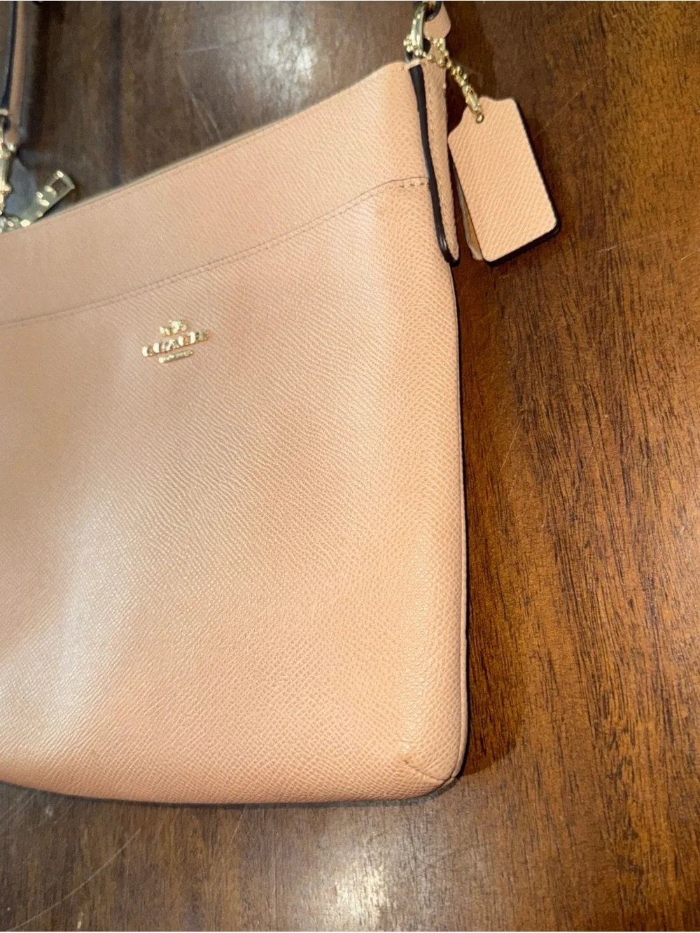 Coach Kitt Messenger Bag Tan Pebbled Leather Crossbody Purse Removable Strap